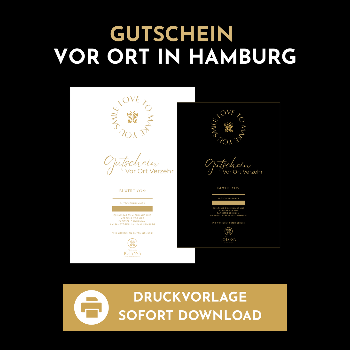 Johannas Geschenk-Gutschein zum Selbstdrucken (Nur Store Hamburg)