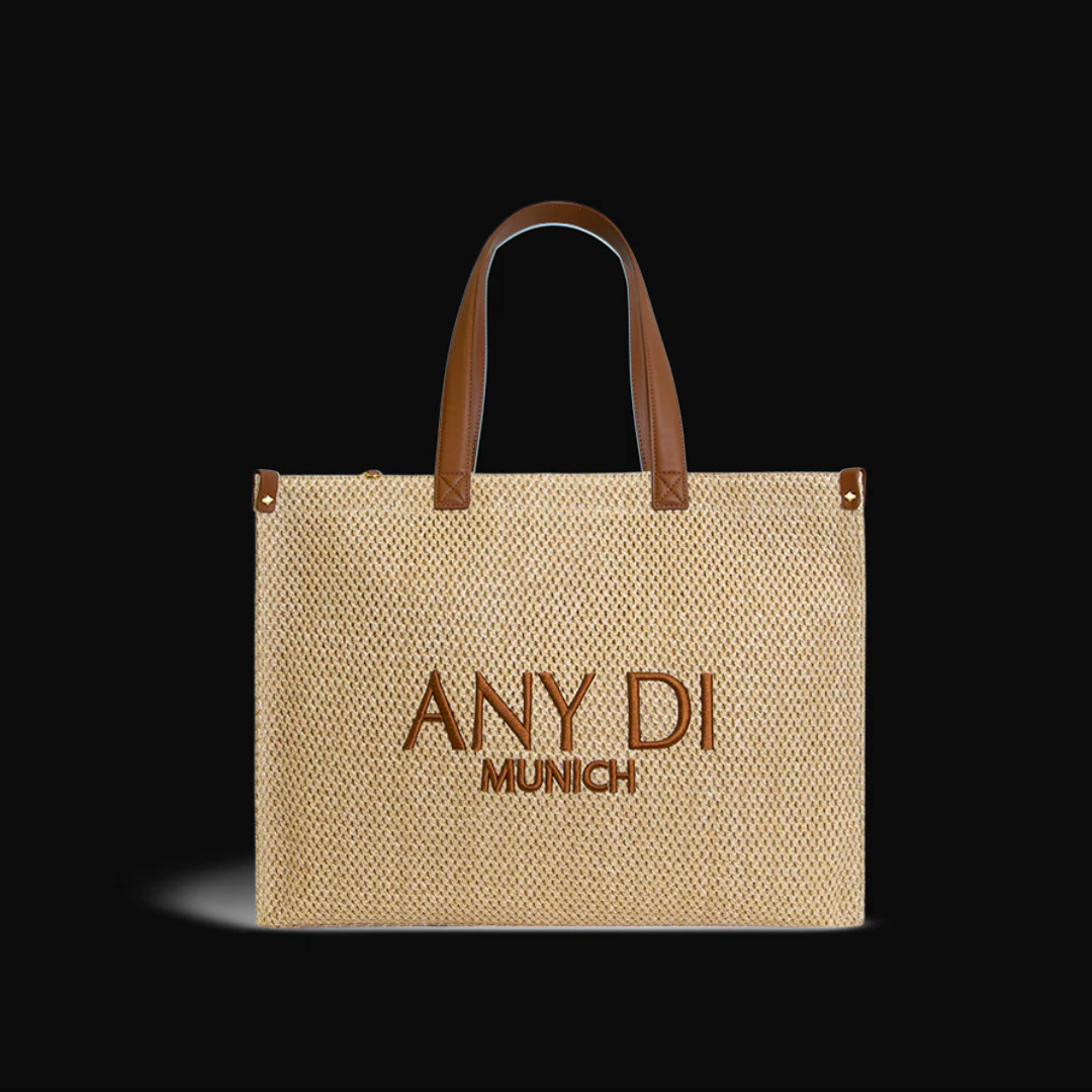 ANY DI® - Beach Bag - Straw Cognac